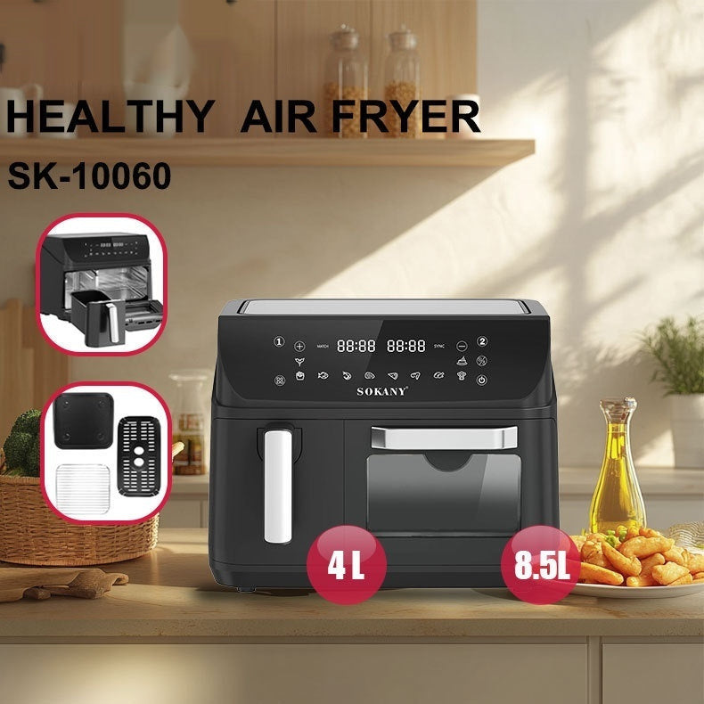 Double Pot Air Fryer with visible cooking window