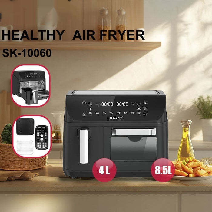 Double Pot Air Fryer with visible cooking window