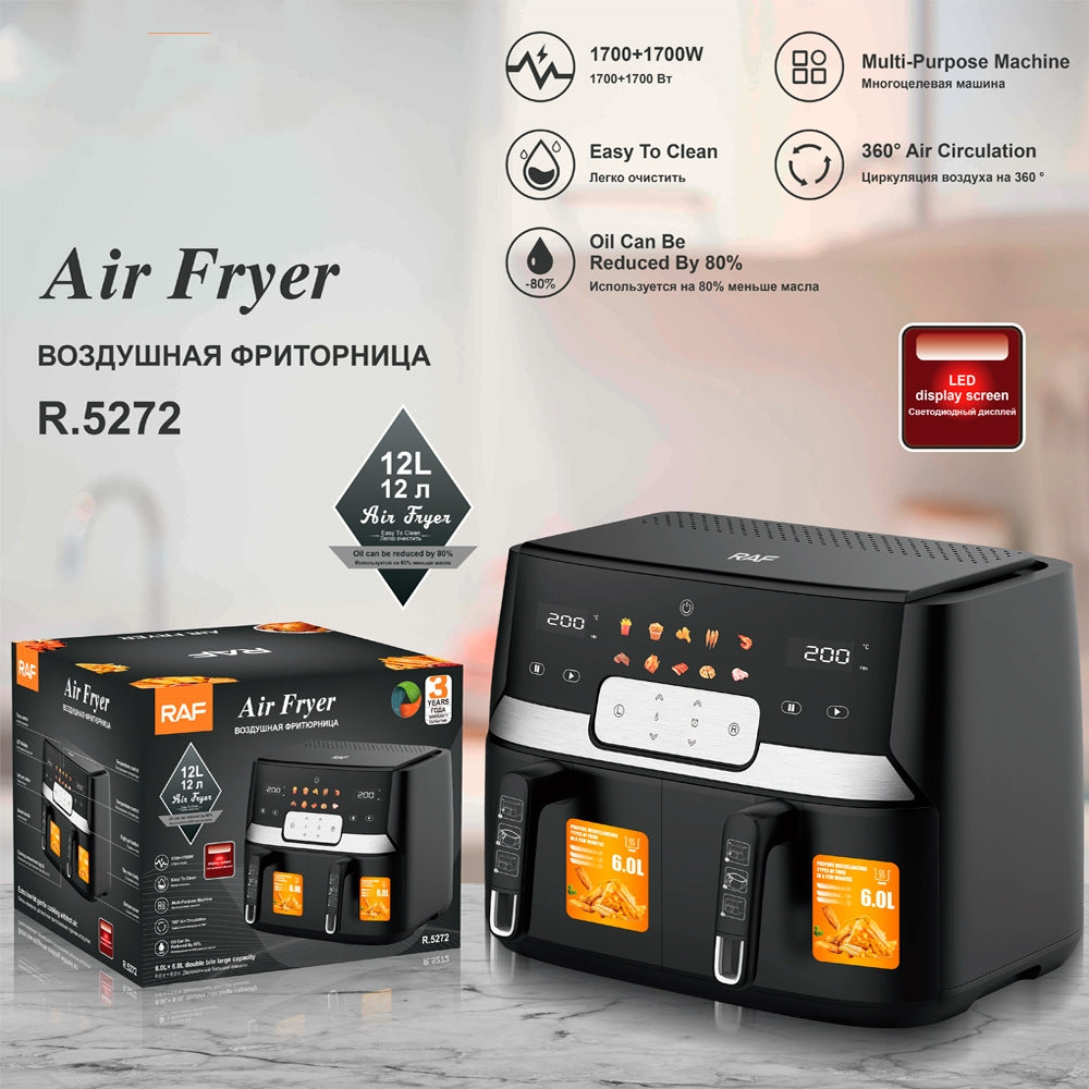 Double Basket Air Fryer with dual cooking zones
