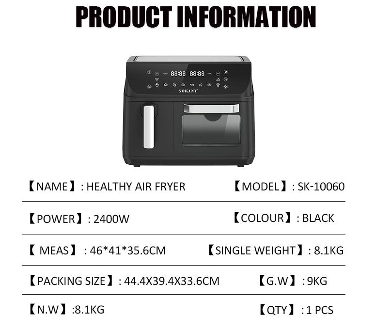 Double Pot Air Fryer with visible cooking window