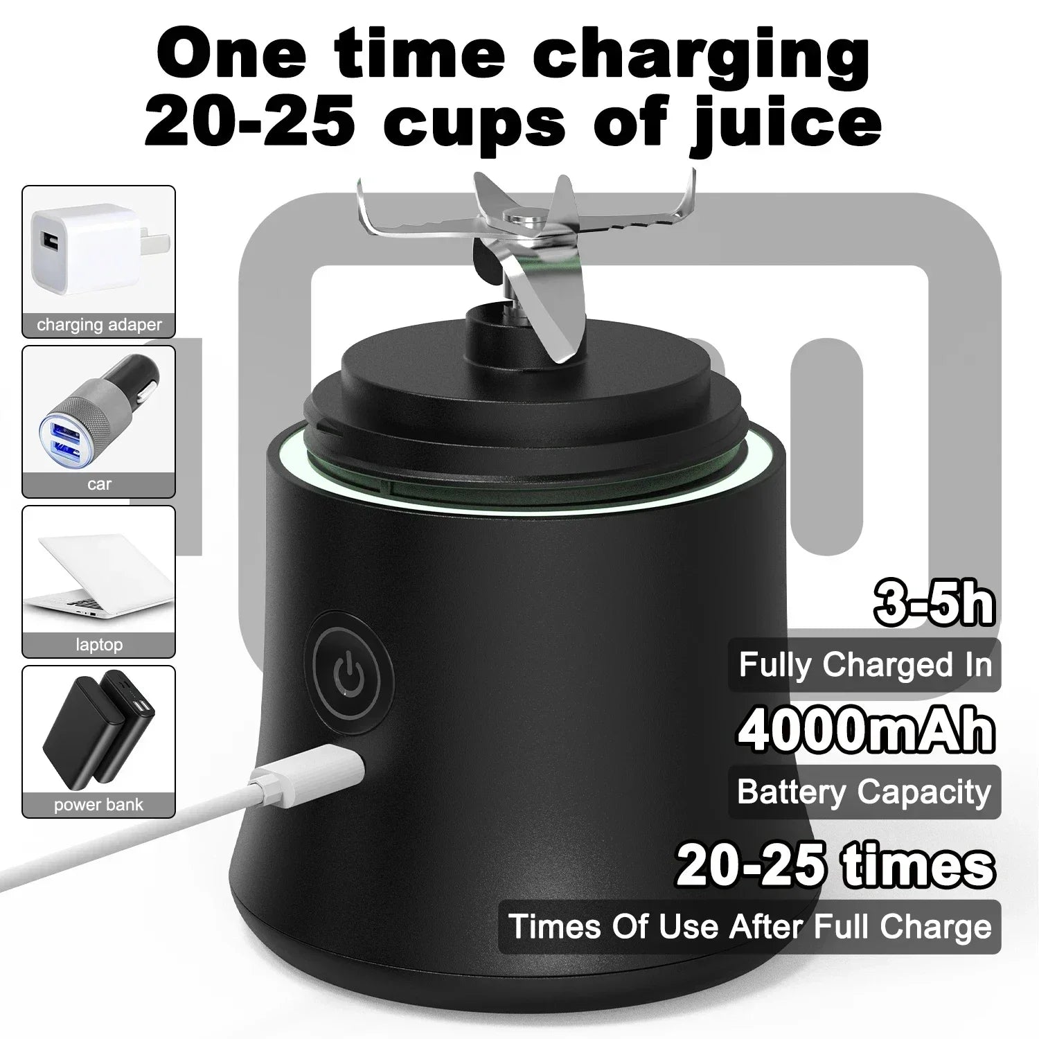 Portable Blender 600ML making fresh smoothie